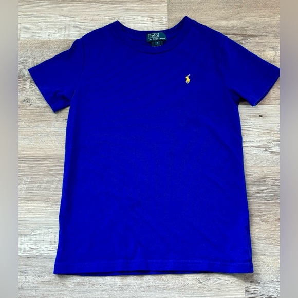 Polo Ralph Lauren classic short sleeve t-shirt in blue with yellow polo - Picture 1 of 7